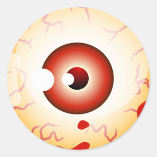 Halloween Eyeball (Distressed Effect) Classic Round Sticker