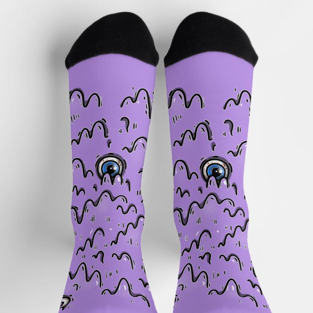 Halloween Eyeball Socks – Spooky Drip Crew Socks (Top)