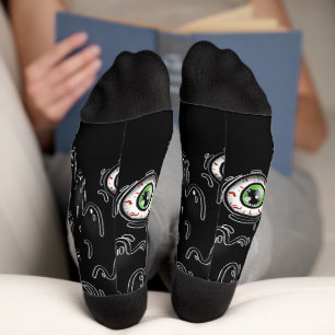 Halloween Eyeball Socks – Spooky Drip Crew Socks