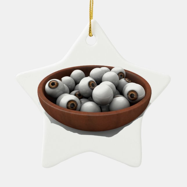 halloween eyeballs ceramic ornament (Front)