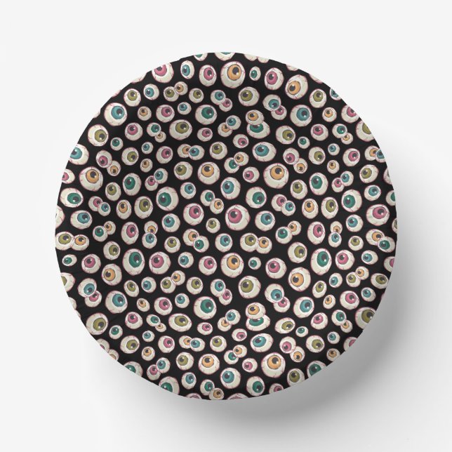 Halloween Eyeballs Paper Plate (Front)