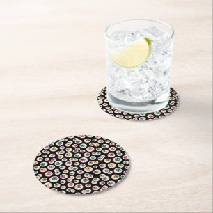 Halloween Eyeballs Round Paper Coaster