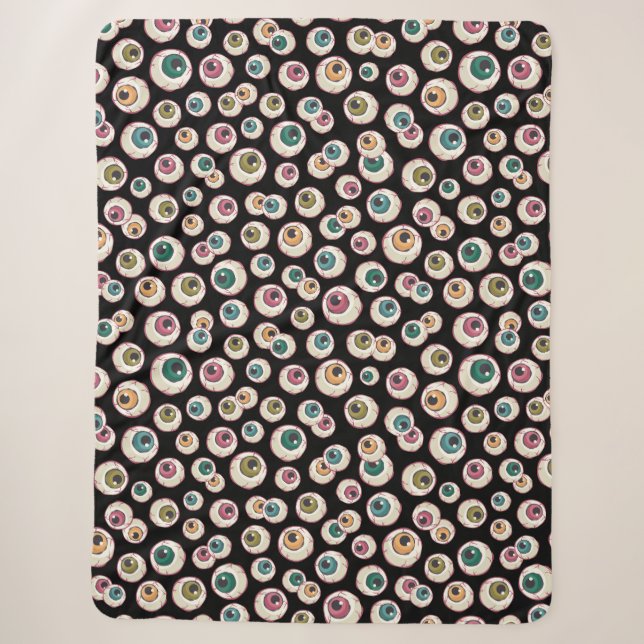 Halloween Eyeballs Sherpa Blanket (Front)