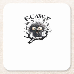 Halloween F-Caw-F Bird Cool Unique Square Paper Coaster