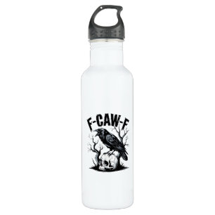 Halloween F-Caw-F Bird Crow Women Men Retro Classi 710 Ml Water Bottle