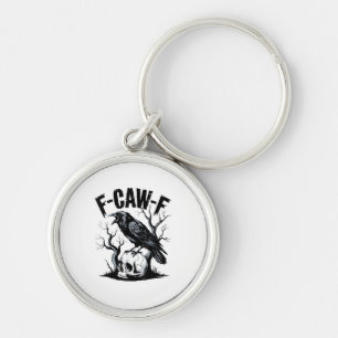 Halloween F-Caw-F Bird Crow Women Men Retro Classi Keychain