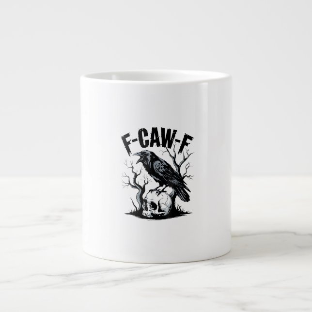 Halloween F-Caw-F Bird Crow Women Men Retro Classi Large Coffee Mug (Front)