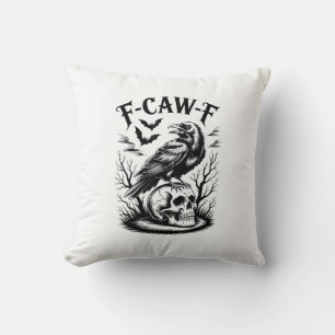 Halloween F-Caw-F Bird Crow Women Men Trendy Casua Throw Pillow