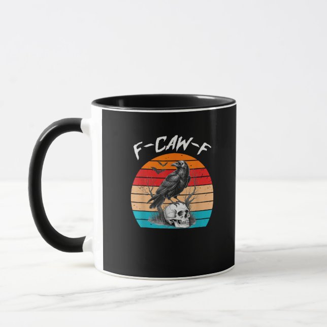 Halloween F-Caw-F Bird F-Caw-F Crow Women Men Vint Mug (Left)