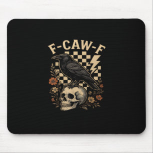Halloween F Caw F Raven Bird Checkered Vintage Sty Mouse Pad