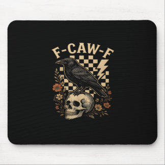 Halloween F Caw F Raven Bird Checkered Vintage Sty Mouse Pad
