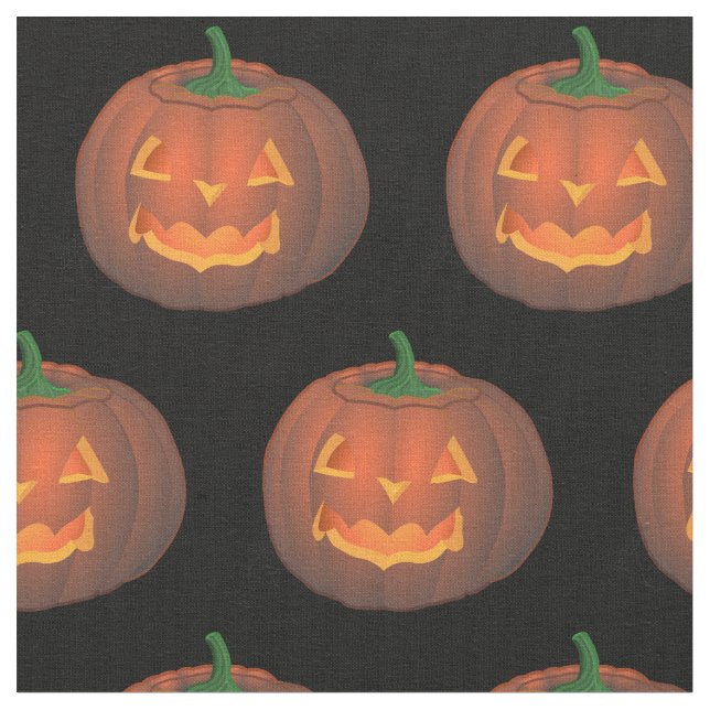 Halloween Fabric Jack-o-Lantern Fabrics Customize (Close Up)
