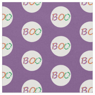 Halloween fabric with colourful "Boo"