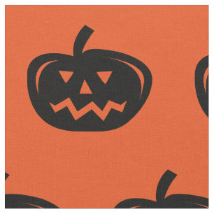 Halloween fabric with pumpkin head carving print