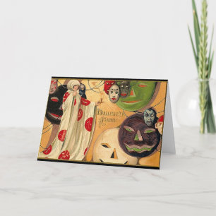 Halloween Faces - Art Deco Card