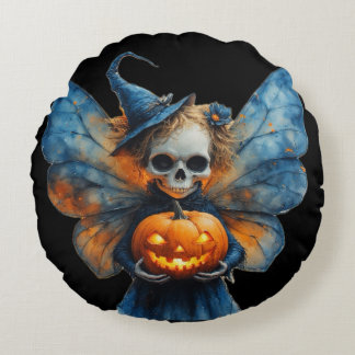 Halloween Fairy Round Pillow