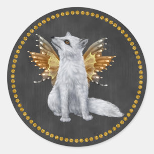 Halloween Fairy White Fox Sticker