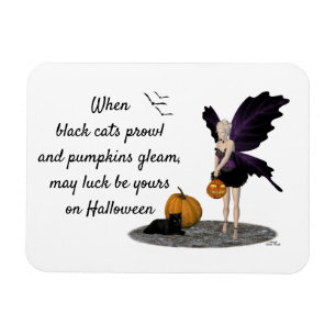 Halloween Fairy With Pumpkin Flexible Magnet
