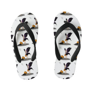 Halloween Fairy With Pumpkin Flip Flops