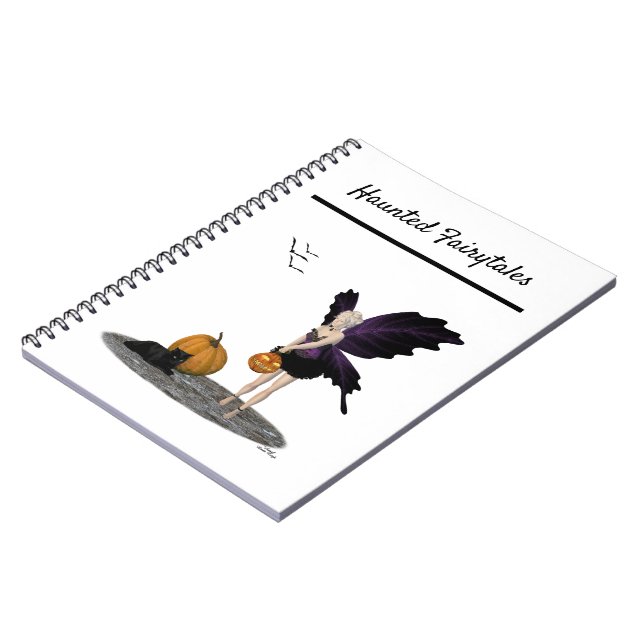 Halloween Fairy With Pumpkin Spiral Notebook (Left Side)