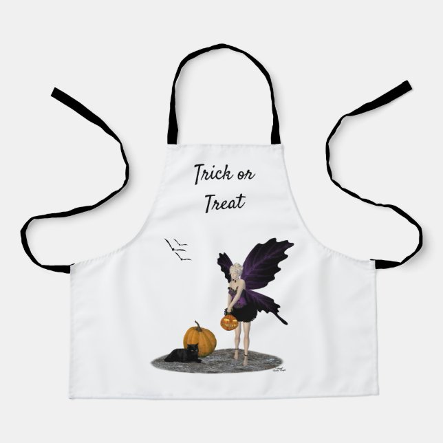 Halloween Fairy With Pumpkins Small Apron (Front)