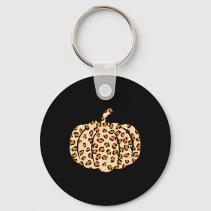 Halloween Fall animal Leopard Pumpkin  Keychain