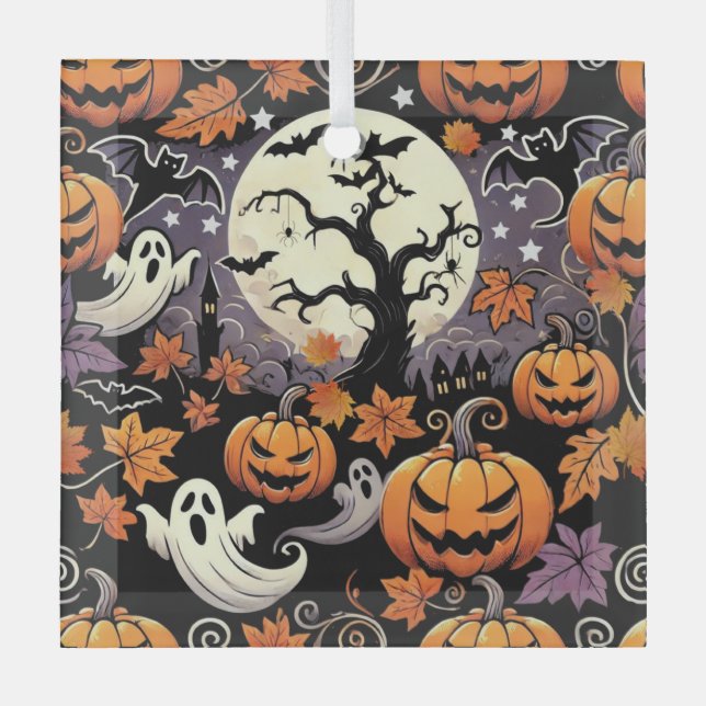 Halloween/Fall/Autumn Glass Ornament (Front)