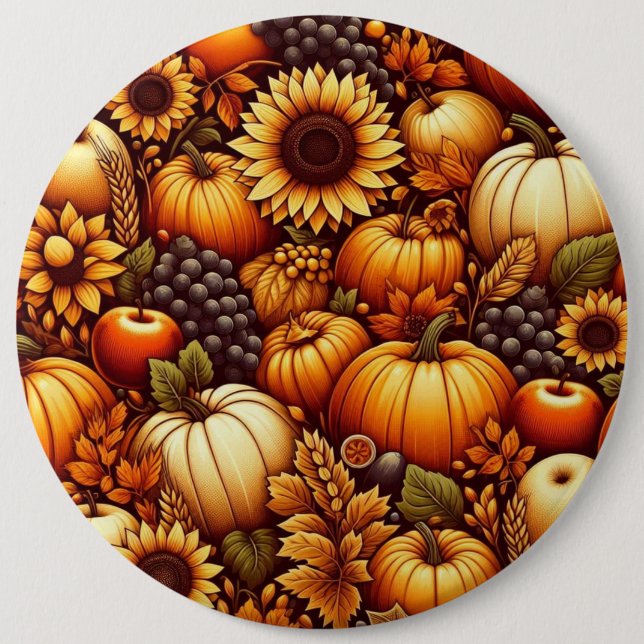 Halloween/Fall/Autumn/pumpkin 6 Inch Round Button (Front)