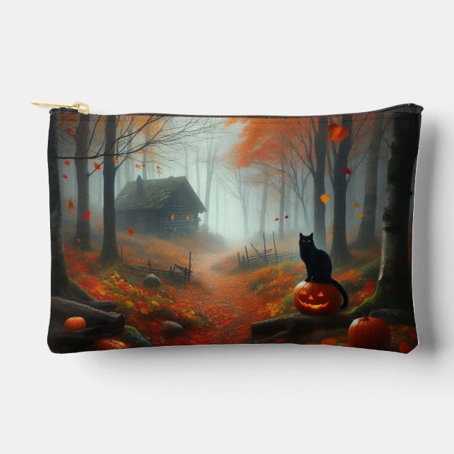 Halloween/Fall/Autumn/pumpkin/cat  Accessory Pouch (Front)