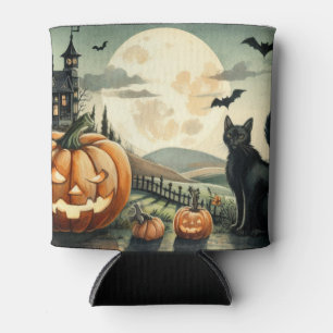 Halloween/Fall/Autumn/pumpkin/cat Can Cooler
