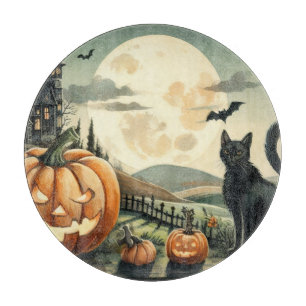 Halloween/Fall/Autumn/pumpkin/cat Cutting Board
