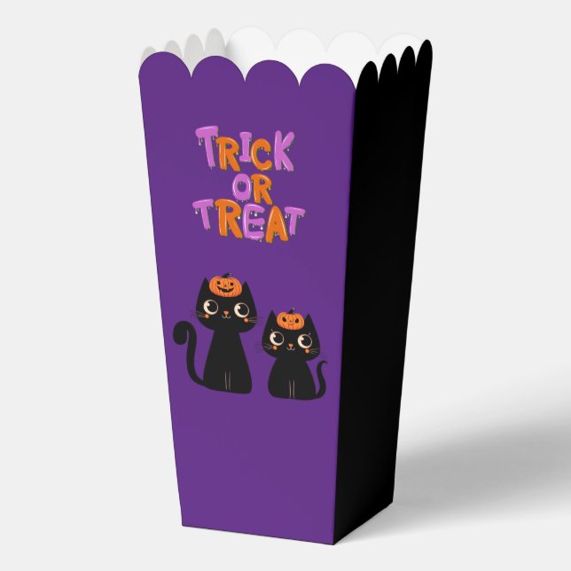 Halloween/Fall/Autumn/pumpkin/cat Favor Box (Back)