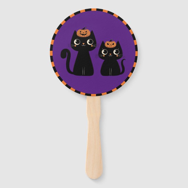 Halloween/Fall/Autumn/pumpkin/cat Hand Fan (Front)