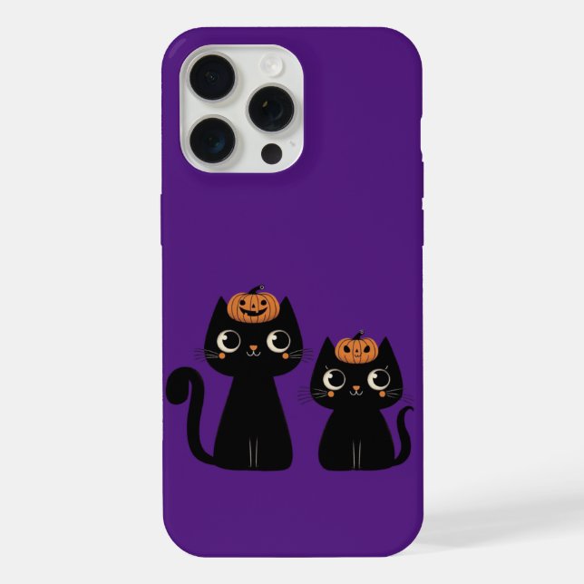 Halloween/Fall/Autumn/pumpkin/cat iPhone Case (Back)