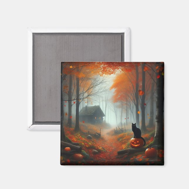 Halloween/Fall/Autumn/pumpkin/cat  Magnet (Front/Back)