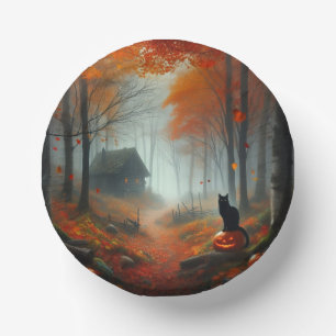 Halloween/Fall/Autumn/pumpkin/cat  Paper Plate