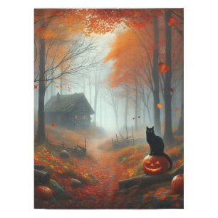 Halloween/Fall/Autumn/pumpkin/cat  Tablecloth
