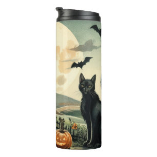 Halloween/Fall/Autumn/pumpkin/cat Thermal Tumbler