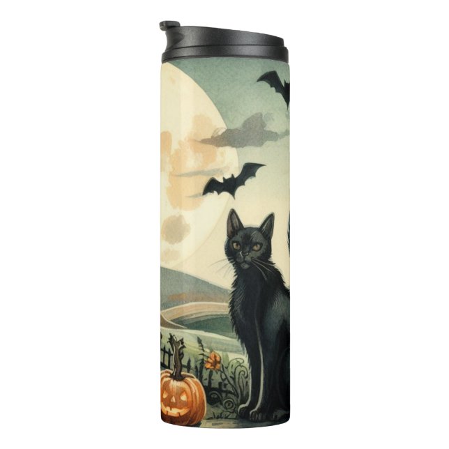 Halloween/Fall/Autumn/pumpkin/cat Thermal Tumbler (Rotated Right)