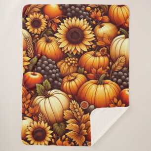 Halloween/Fall/Autumn/pumpkin Sherpa Blanket