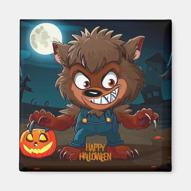Halloween/fall/autumn/werewolf/cartoon Magnet (Front)