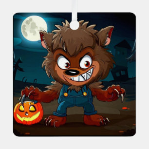 Halloween/fall/autumn/werewolf/cartoon Metal Ornament