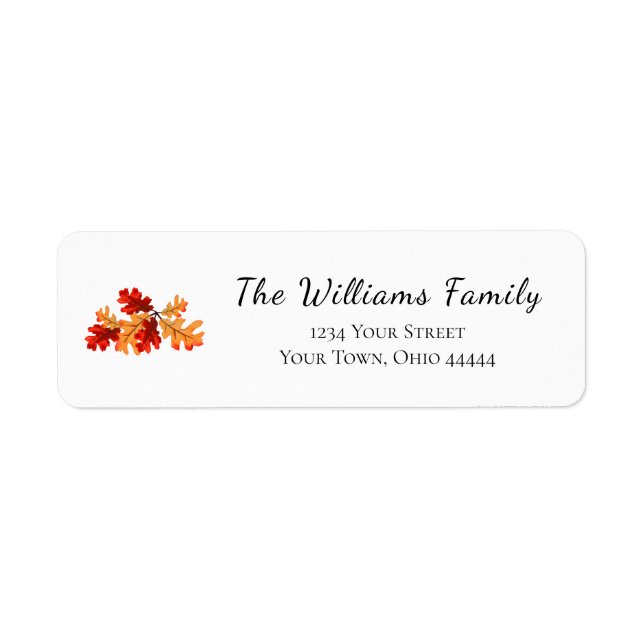 Halloween Fall Foliage Elegant  Return Address (Front)