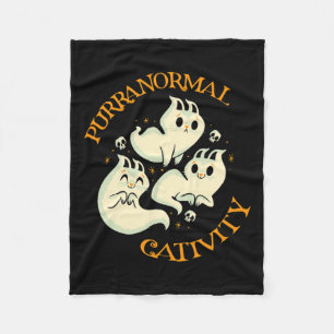 Halloween Fall Fun Cute Purranormal Cativity  Fleece Blanket