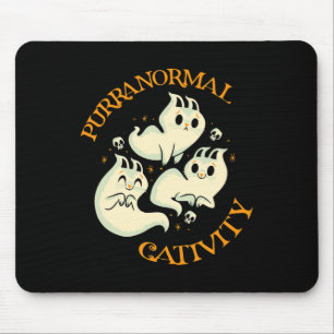 Halloween Fall Fun Cute Purranormal Cativity Mouse Pad