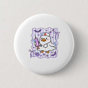 Halloween Fall Purple Coquette Goose Nurse Aesthet 2 Inch Round Button