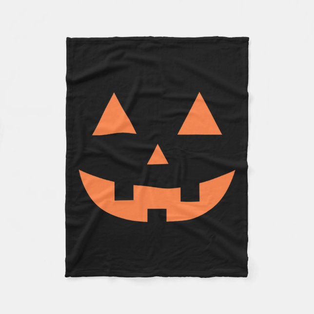 Halloween Fall Scary Jack O' Lantern Pumpkin  Fleece Blanket (Front)
