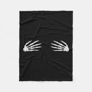 Halloween Fall Scary Skeleton Skull Hand Fleece Blanket