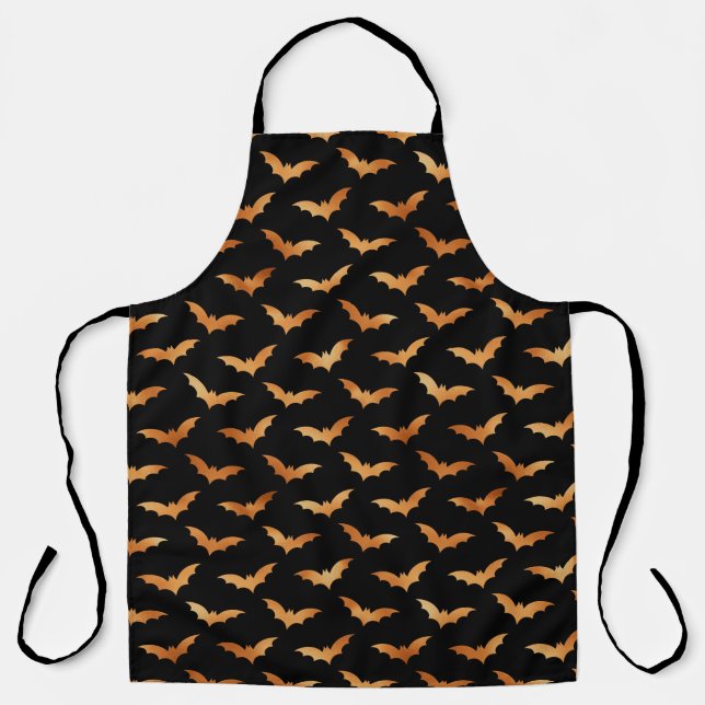 Halloween Fall Spooky Flying Bat Apron (Front)