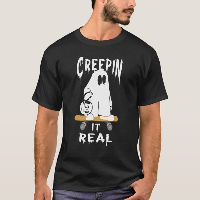 Halloween Fall Spooky Ghost Creep It Real For Boys T-Shirt (Front)
